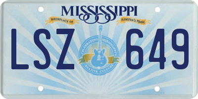 MS license plate LSZ649