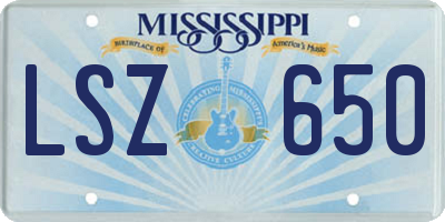 MS license plate LSZ650