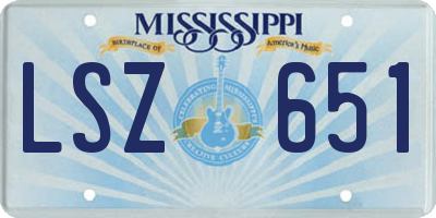 MS license plate LSZ651