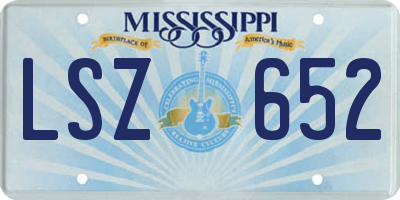 MS license plate LSZ652