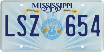 MS license plate LSZ654