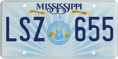 MS license plate LSZ655