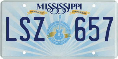 MS license plate LSZ657