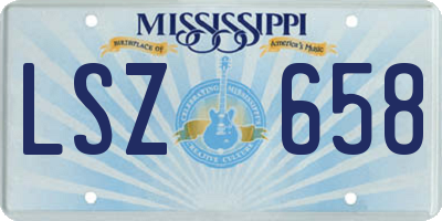 MS license plate LSZ658