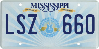MS license plate LSZ660