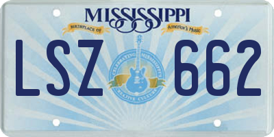 MS license plate LSZ662
