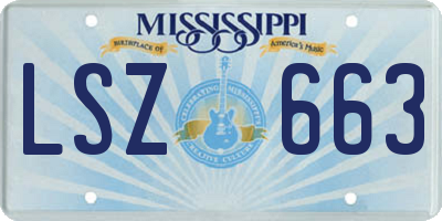MS license plate LSZ663