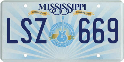 MS license plate LSZ669