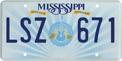 MS license plate LSZ671