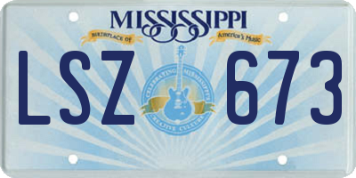 MS license plate LSZ673