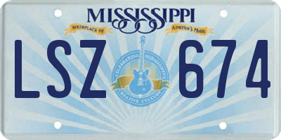 MS license plate LSZ674