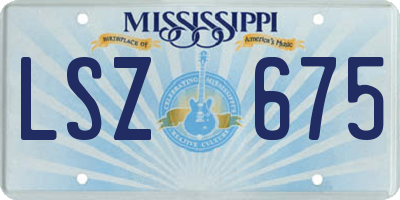 MS license plate LSZ675