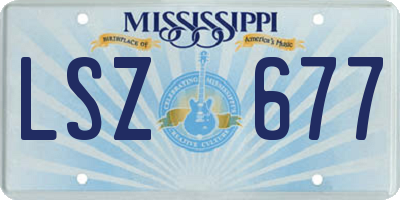 MS license plate LSZ677