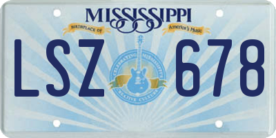 MS license plate LSZ678