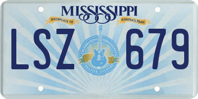 MS license plate LSZ679