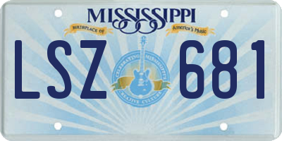 MS license plate LSZ681