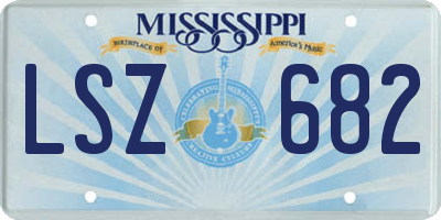 MS license plate LSZ682