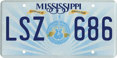 MS license plate LSZ686