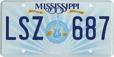 MS license plate LSZ687