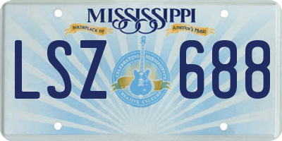 MS license plate LSZ688
