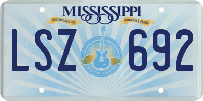 MS license plate LSZ692