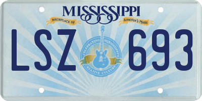 MS license plate LSZ693