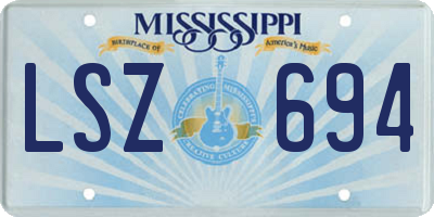 MS license plate LSZ694