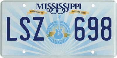 MS license plate LSZ698