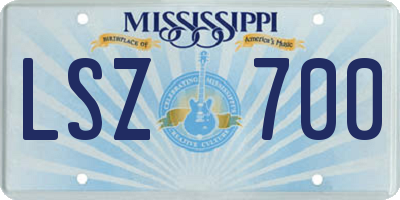 MS license plate LSZ700