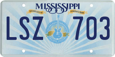 MS license plate LSZ703