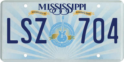 MS license plate LSZ704