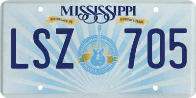 MS license plate LSZ705