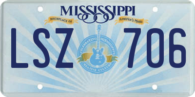 MS license plate LSZ706