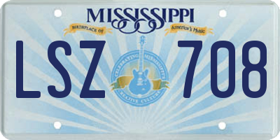 MS license plate LSZ708