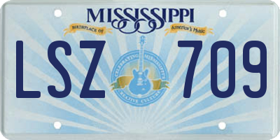 MS license plate LSZ709