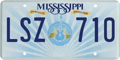 MS license plate LSZ710