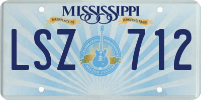 MS license plate LSZ712