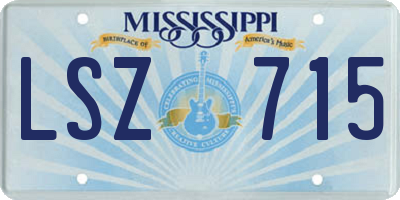 MS license plate LSZ715