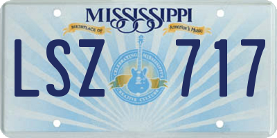 MS license plate LSZ717