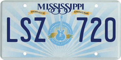 MS license plate LSZ720