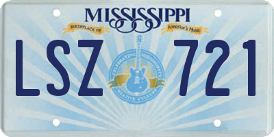 MS license plate LSZ721