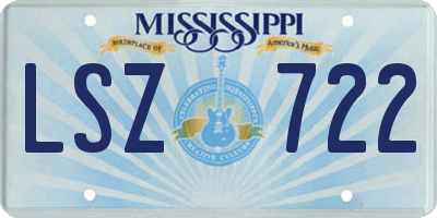 MS license plate LSZ722