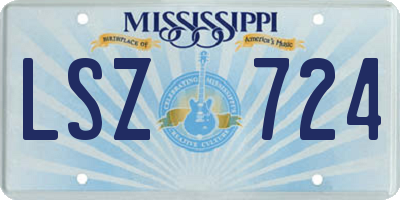MS license plate LSZ724