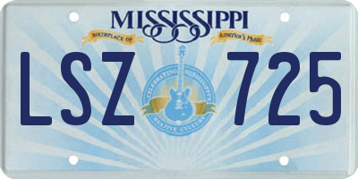 MS license plate LSZ725