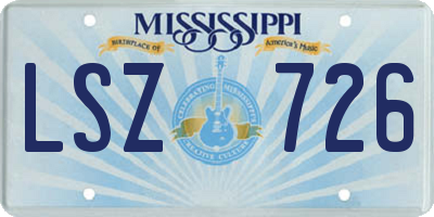 MS license plate LSZ726