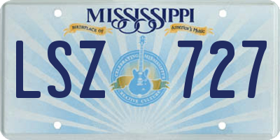 MS license plate LSZ727