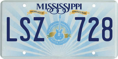 MS license plate LSZ728