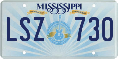 MS license plate LSZ730