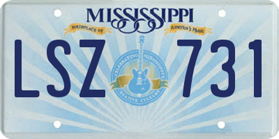 MS license plate LSZ731
