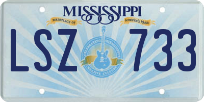 MS license plate LSZ733